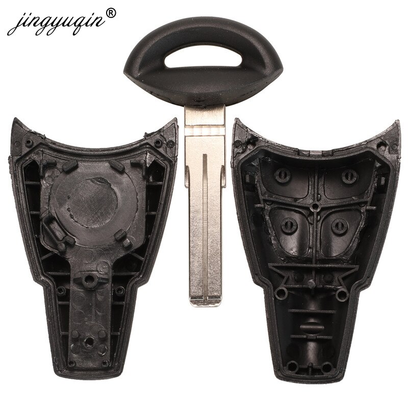 Cascarón de llave de coche remoto para Saab 9-3 93 2003-2007 4 botones sin cortar hoja tarjeta inteligente de reemplazo sin llave Fob Case