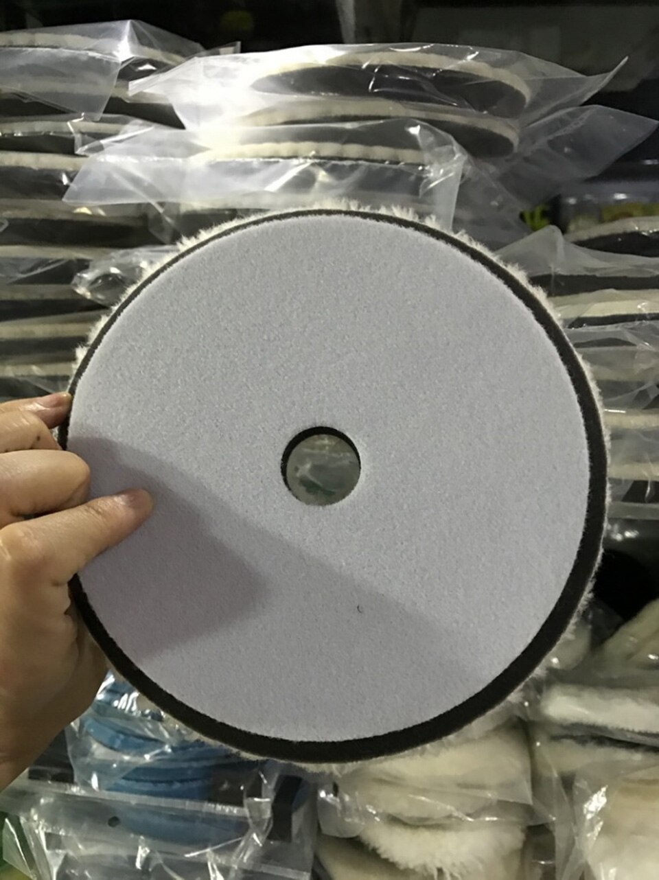 7 Inches Wool Polishing Pads Heavy Cutting Stripe Wool Buffing Pad Wool Polishing Pad For Car Care MY-8