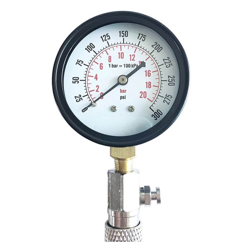 G324 0-300PSI Compression Engine Cylinder Tester Pressure Gauge Tester Kit Car Diagnostic Tool