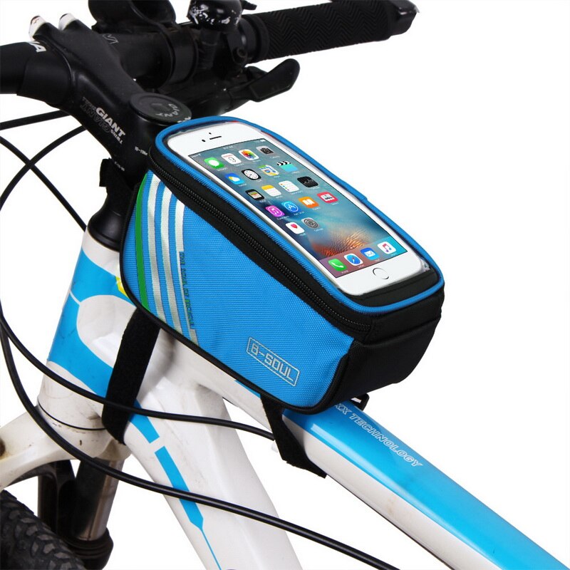 Waterdichte Fietstas Nylon Bike Cyling Mobiele Mobiele Telefoon Bag Case 5.5 ''6'' Fietstassen Frame Voor Tube tassen Accessoires