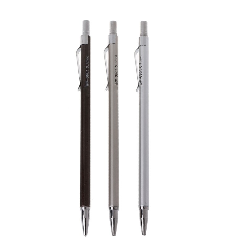 3Stck 0,7mm Automatische Bleistift Büro & Schule Metall Stifte Liefert Mechanische Bleistift