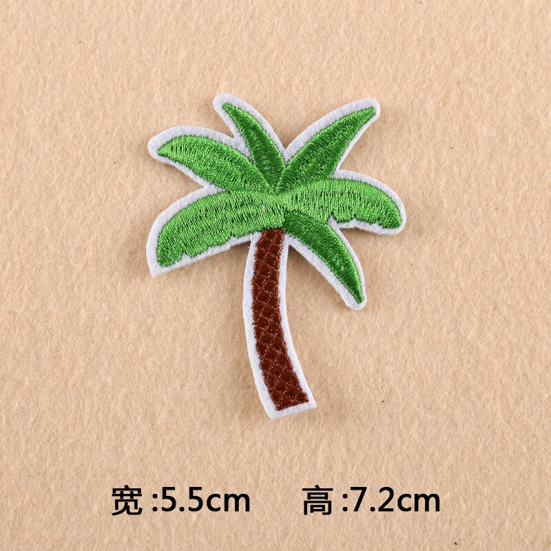 Cartoon kokospalmen en cactussen ron-on patches voor kinderkleding borduurwerk donsjack schattige doe-het-zelf pailletten applicatie badge: 03