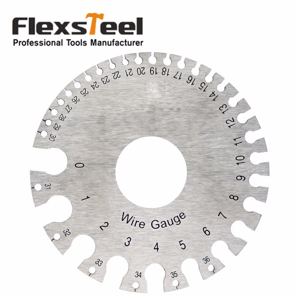 Flexsteel Stainless Steel Dual-Sided Non-Ferrous Wire Gauge 0-36 American Standard & Metric Sheet Metal And Wire Thickness Gauge