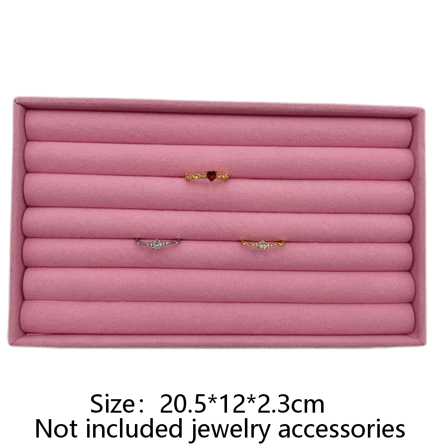 Fluwelen sieradendisplay Stapelbaar Prachtige sieradenhouder Draagbare ring Oorbellen Ketting Organizer Box Seguridad: Roze