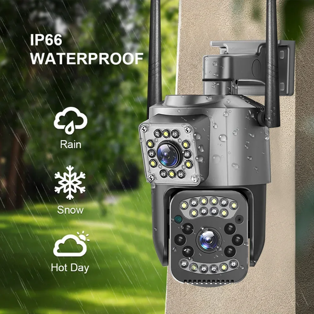 8MP 4K WIFI IP-camera Dubbele lens PTZ 4G Sim-kaart Outdoor Webcam Alarm 10X Zoom Smart Home CCTV Beveiliging Monitor Cam