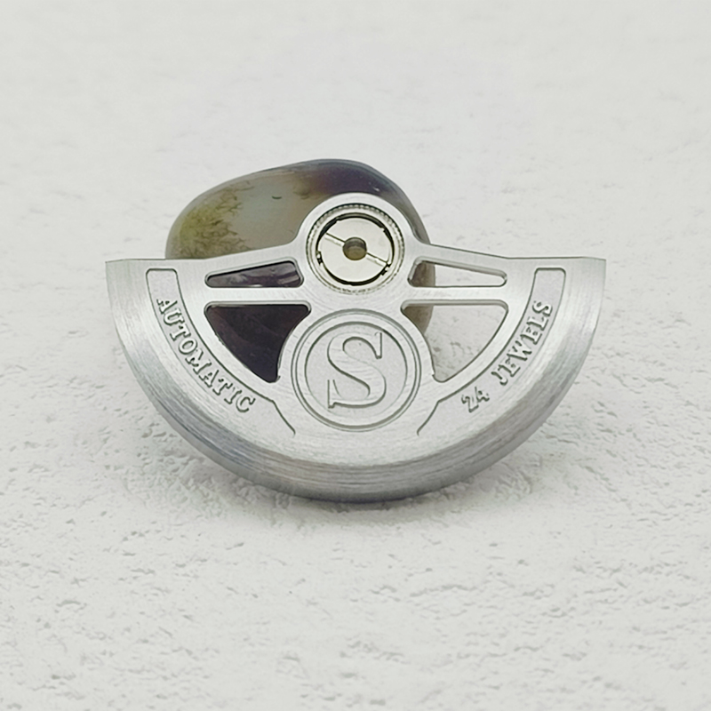 Movimientos de reloj NH35 NH36, rotores de peso oscilante personalizados, aptos para movimientos NH34 NH35 NH38 NH39 4R 6R, piezas compatibles de repuesto: Plata