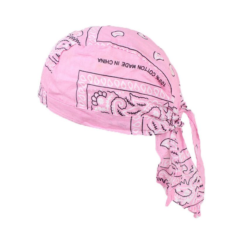 Cycling Bandana Skull Cap Beanie Lightweight Adjustable Cotton Biker Hat Hood Headscarf: P