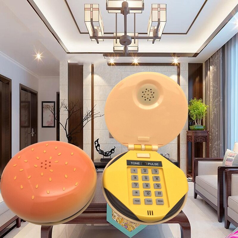 Hamburger Telefoon - Decoratieve Landlijn Telefoon - Huisdecoratie - Draaischijf