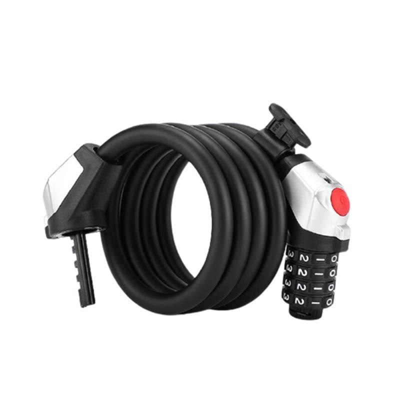 Bike Lock Bicycle Cipher Lock 1.5m 1.2m Luminescence Anti-theft Lock 4-digit Password Lock Farewell Key Bicycle Accessories