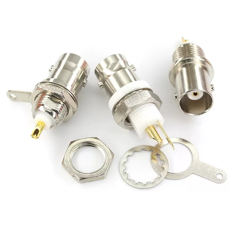 Conector de soldadura hembra BNC, Cable Coaxial de montaje en Panel de chasis para piezas de máquina de soldadura, 2 uds.