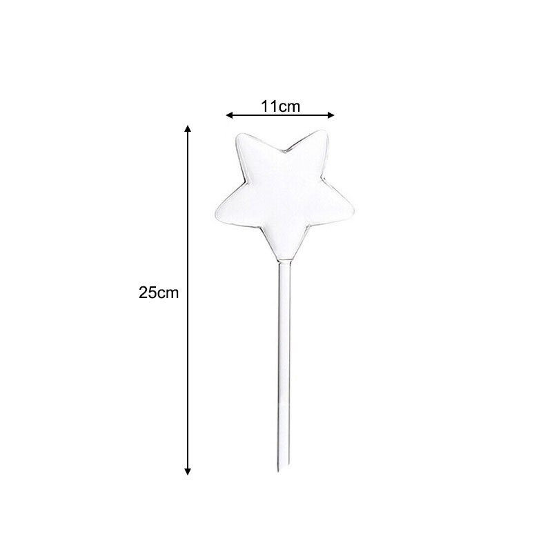 Pvc/glas självbevattningsanordningar växt blommor vattnare fågelstjärna hjärta vattenmatare automatisk vattning för inomhusträdgård: Pvc pentagram