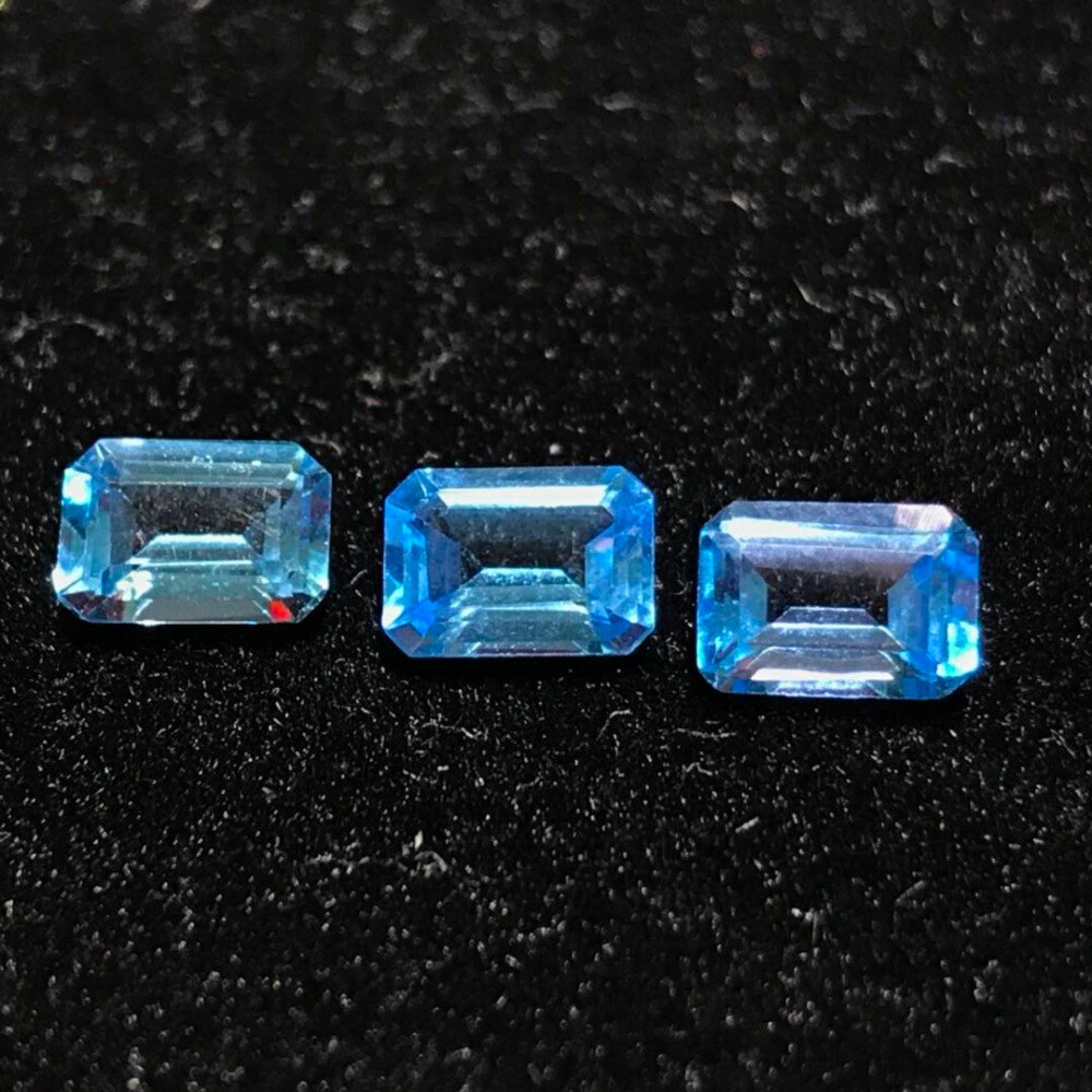 VVS 5 mm * 7mm smaragd schneiden Topas edelstein reale natürliche licht blau Topas verlieren stein für schmuck Einkaufen