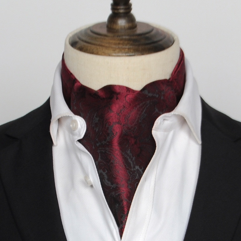 Korean suit silk scarf men neckerchief British retro shirt Printed scarf spring ring business neutral scarves