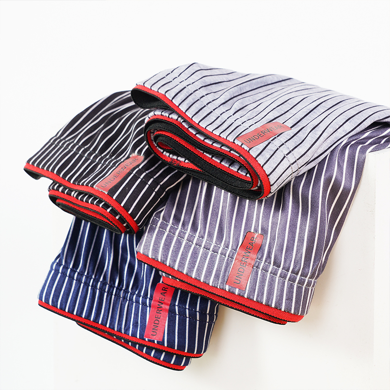 Calzoncillos Bóxer a rayas para hombre, ropa interior Sexy, de talla grande, L-4XL