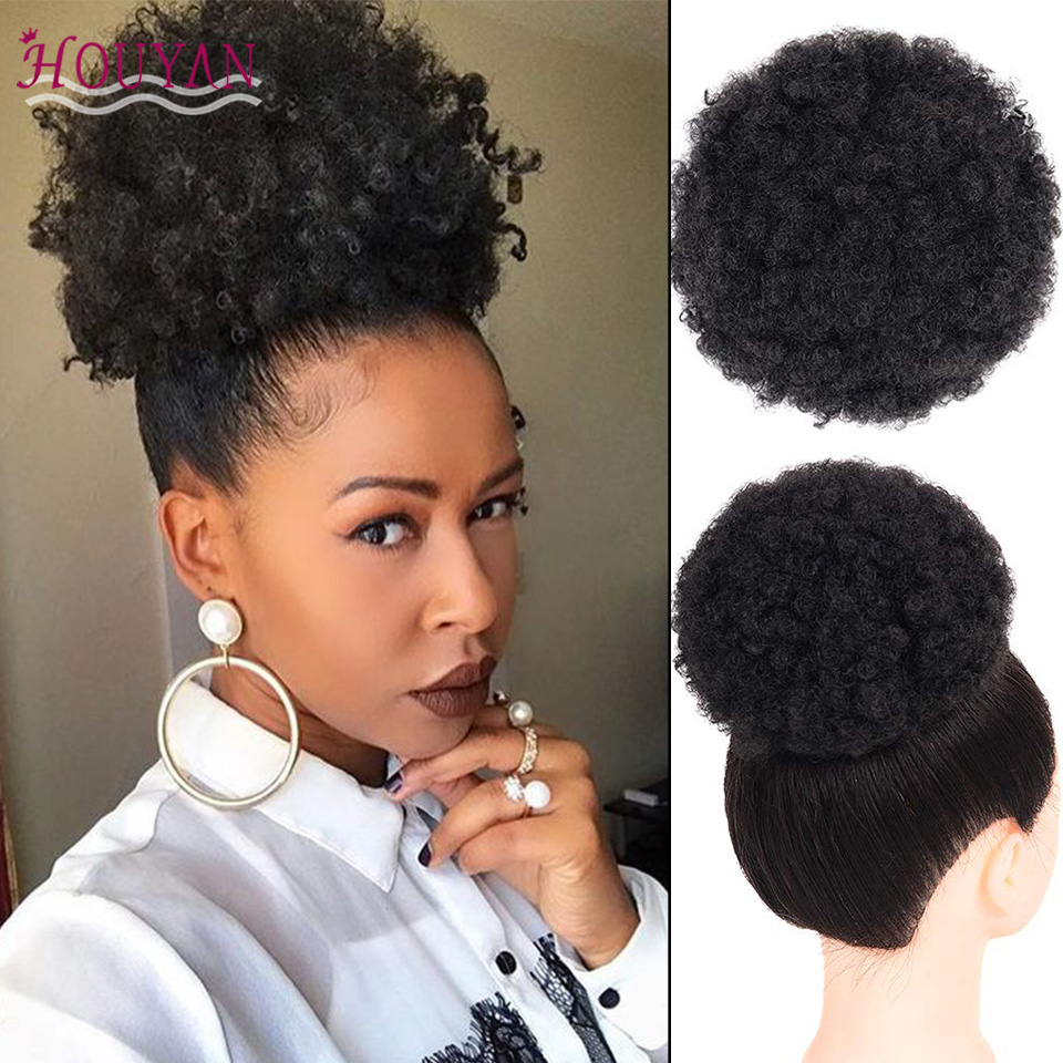HOUYAN − Chignon naturel de coiffure, accessoire bouffant pour femmes afro, à cordon de serrage, pour queue de cheval, pour les dames