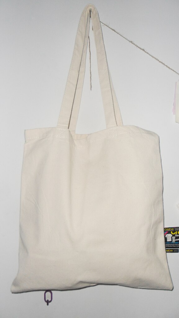 Sac organisateur blanc en toile 100% coton , Standard 36x39cm H blanc blanc pour livre d'école et magazine