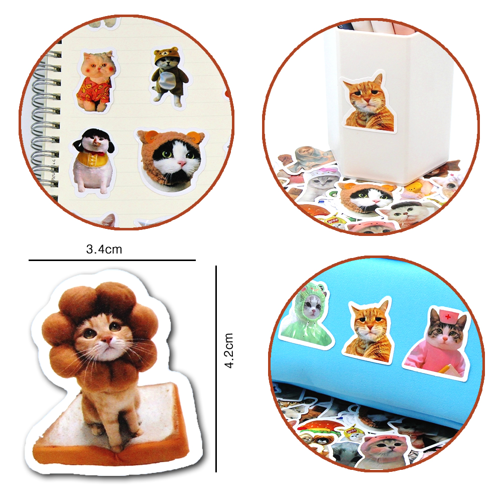 10/50/100pcs Funny Cute Cat Stickers Cat DIY Stickers Scrapbooking Phone Laptops Luggage Skateboard Decorative Waterproof Decals