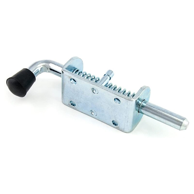 Spring Loaded Latch Pin, 2 Pack 6 Inch Heavy Duty Zinc Coated Barrel Bolt Lock Spring Loaded Latch Locking Door Lock