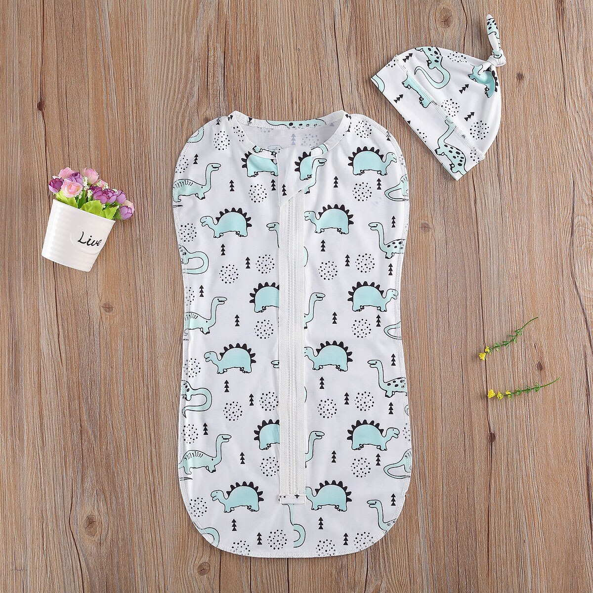 Herfst Baby Jongens Meisjes Slaapzakken + Hoeden 2 Stuks Cartoon Print Rits Deken 7 Kleuren
