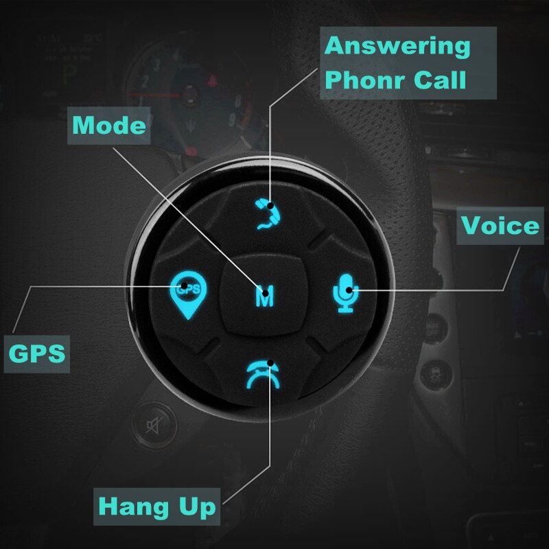 Universal 10Key Car Steering Wheel Controller Wireless Music DVD GPS Navigation Steering Wheel Radio Remote Control Button Black