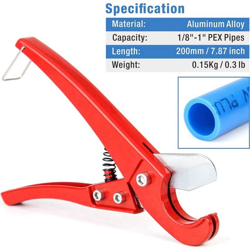 Le coupe-tube pex est utilisé pour couper des tuyaux pex de 1/8-1 pouces, pas des tuyaux en pvc.