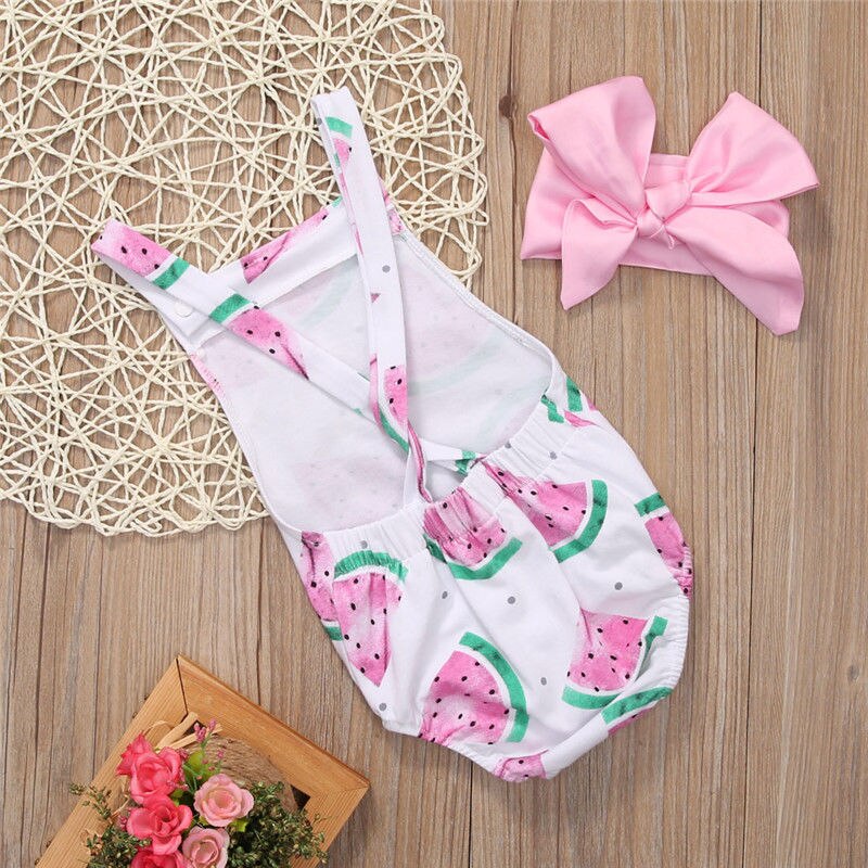 Baby Meisjes Bodysuit + hoofdband 0-24 M Outfits Zomer Zuigeling Baby meisjes kleding Sunsuit
