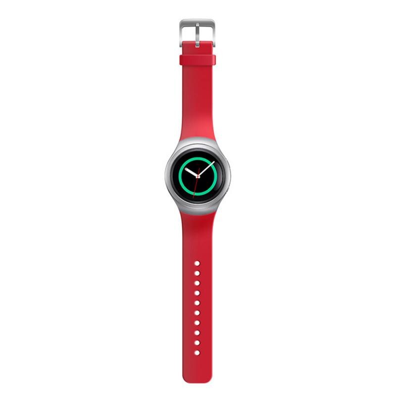 Para Samsung Gear S2 R720, reloj de pulsera de silicona, correa de repuesto para reloj, pulsera deportiva cromada, pulsera colorida de: red