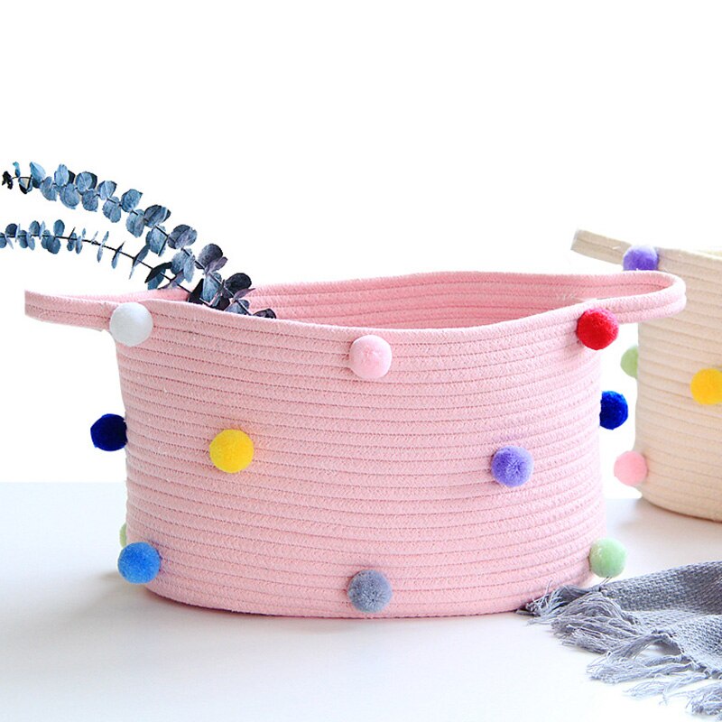 Rope Storage Baskets with Handles Durable Laundry Nursery Weaving Organizer large Dirty hamper H99F