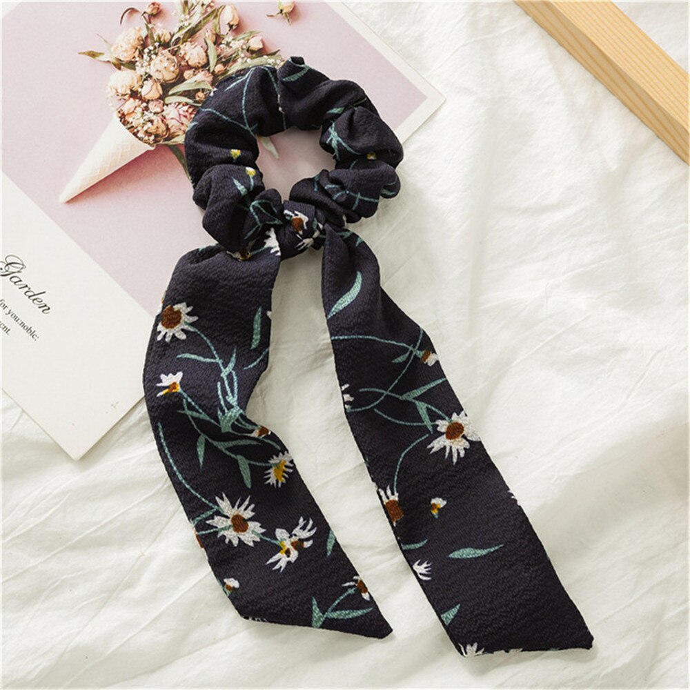 Chiffon Streamers Ponytail Tassel Hair Ring Ribbon Women Hair Rope Bow Hair Accessories Tied Hair Style Tool: 4