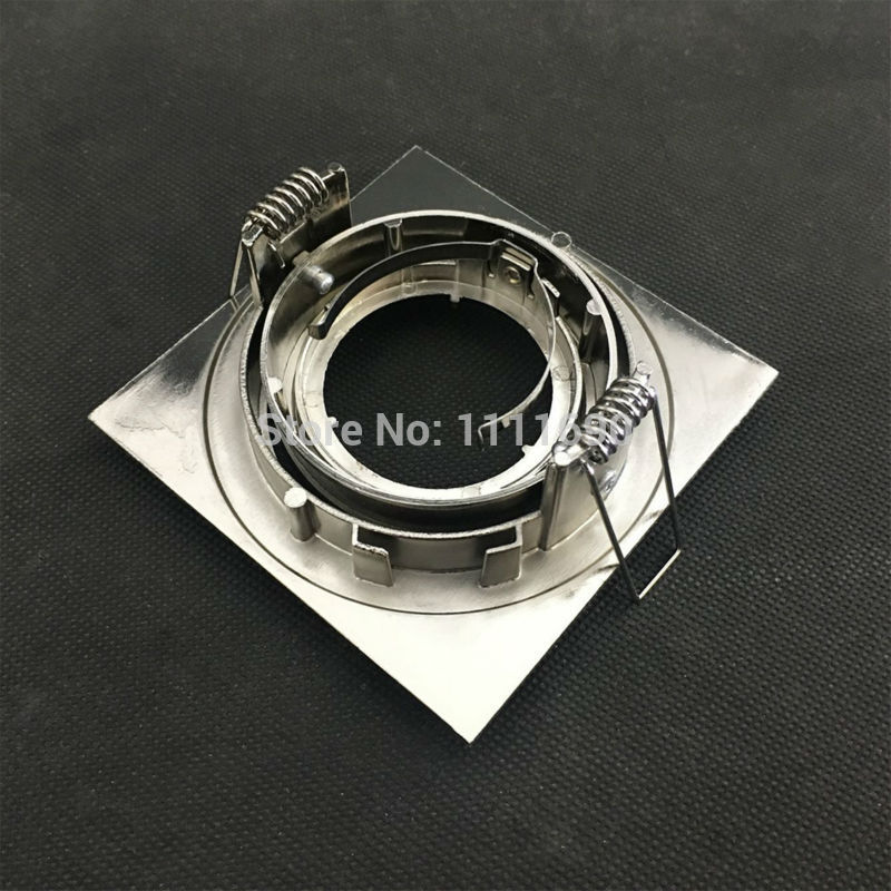 square Recessed metal chrome adjustable ceiling lamps holder GU10 socket or MR16 base LED spot and halogen built-in spot lights