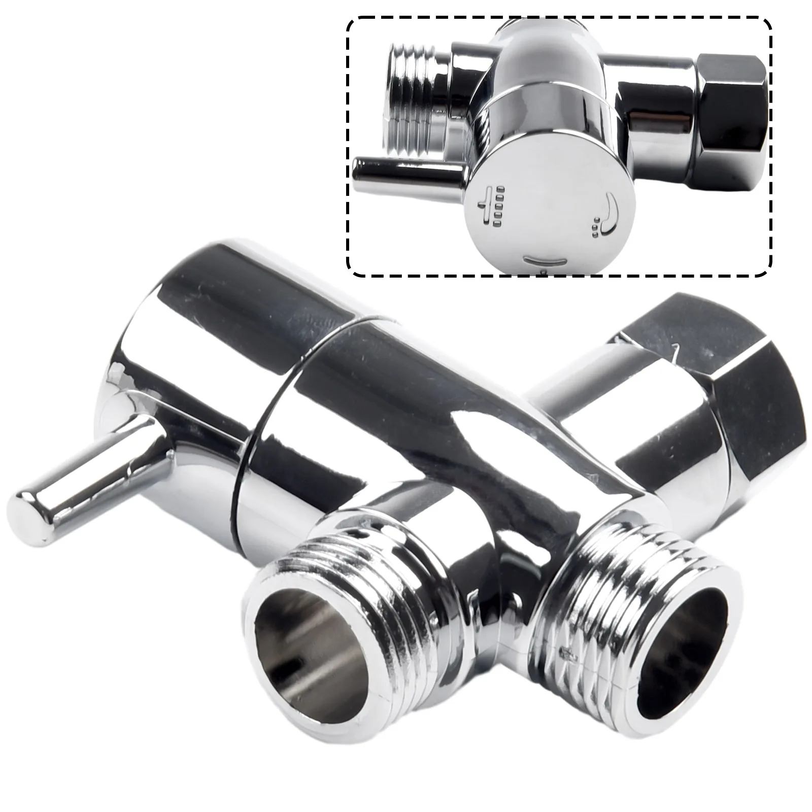 3-weg douchekop omschakelklep G1/2 drie functieschakelaar adapter connector hoofd kraan badkameraccessoires 3-weg douchekop