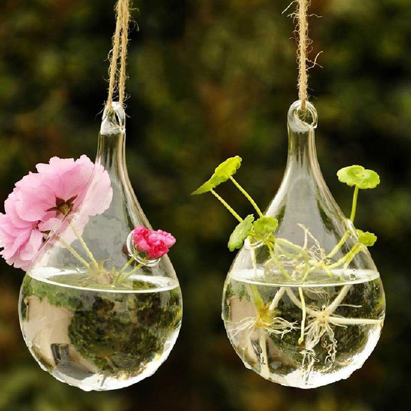 -formet vandhængende glasblomsterbeholdere klar vase terrariumbeholder plantepotter til hjemmedesign