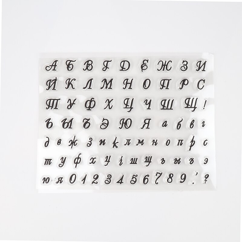 Clear Stamps for DIY Scrapbooking Card Russian Alphabet Letters English alphabet Rubber Stamp Making Album Photo Crafts Decor