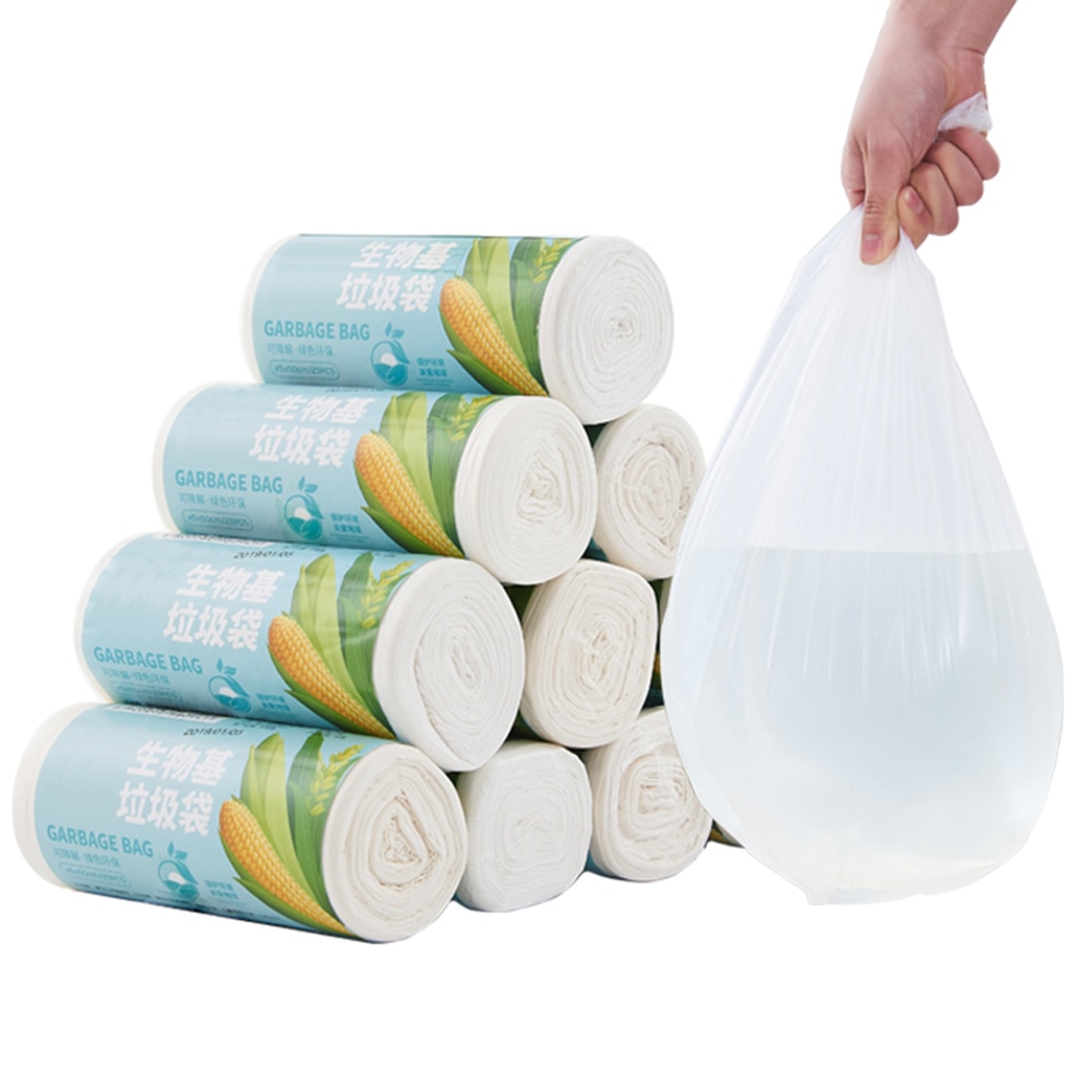 25 Pcs Kitchen Biodegradable Trash Bags Recycling Garbage Bags Kitchen Hotel Compostable Garbage Bag Office Trash Bin Liner Bag