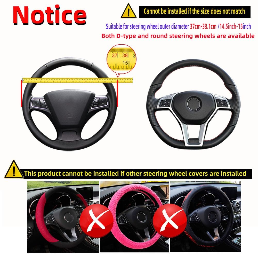 PU Leather Elastic Car Steering Wheel Cover Anti Slip Breathable Steering Wheel Protector Auto Interior Accessories