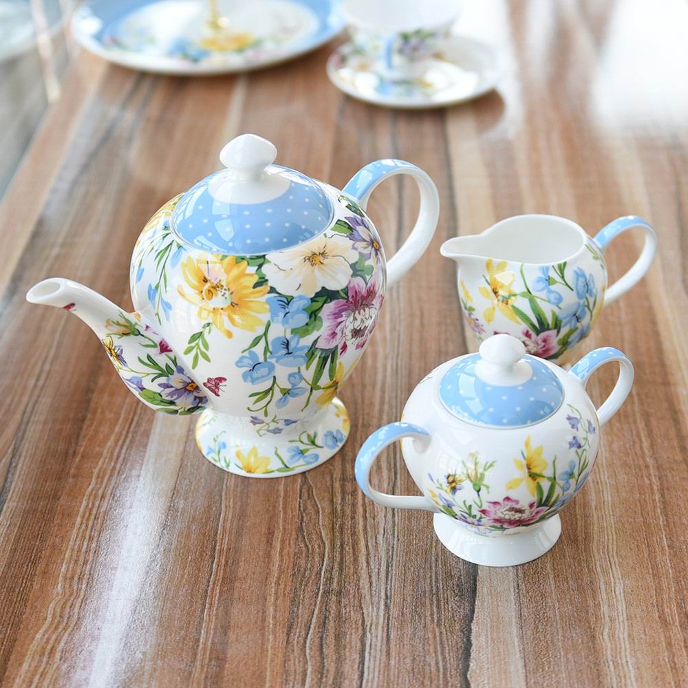 Export British teapot afternoon tea set ceramic European cup set wedding bone china