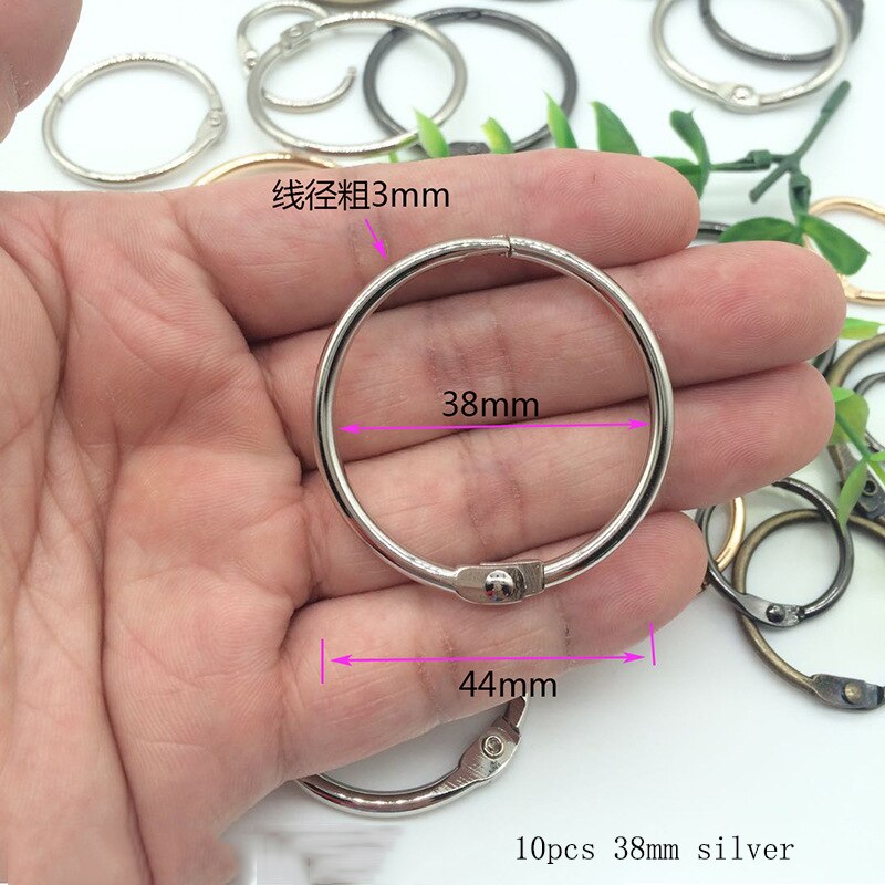 1set 1 Box 30pcs Heavy Duty 38mm Split Key Ring Metal O Rings Buckle Antique Bronze Round Rings Multi Purpose Iron Connector Hardware Bags Dog Leashe