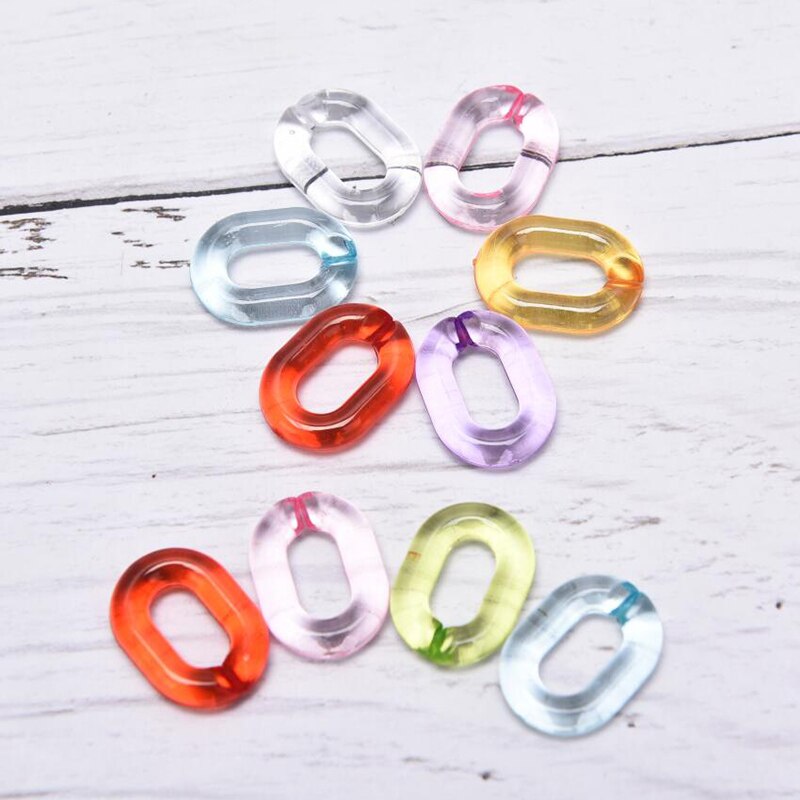 100Pcs Acrylic Chain Connectors - 20x14mm Candy Color Combination - DIY Glasses Chain Jewelry Accessories