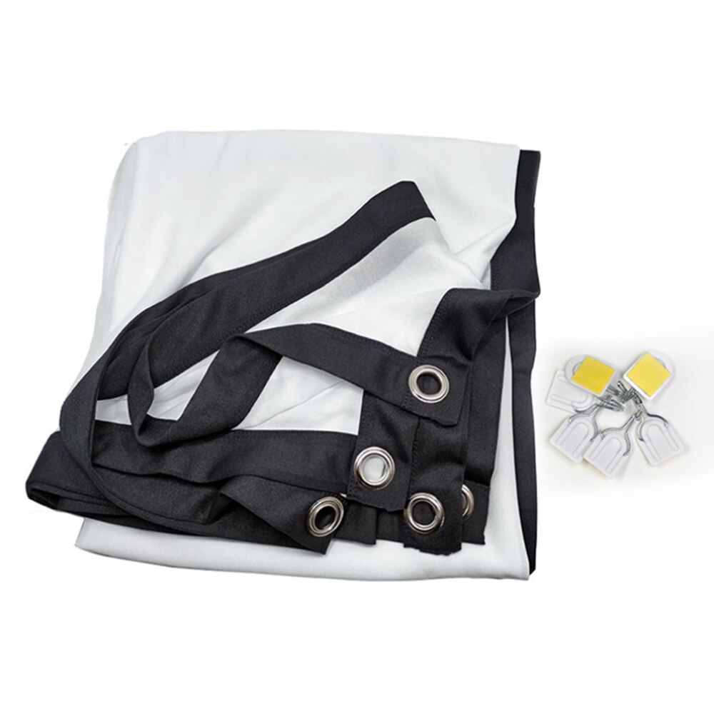 Foldable No Crease Soft Projector Screen Holes Hanging Portable Home Movie Meeting Screen ( 4:3)
