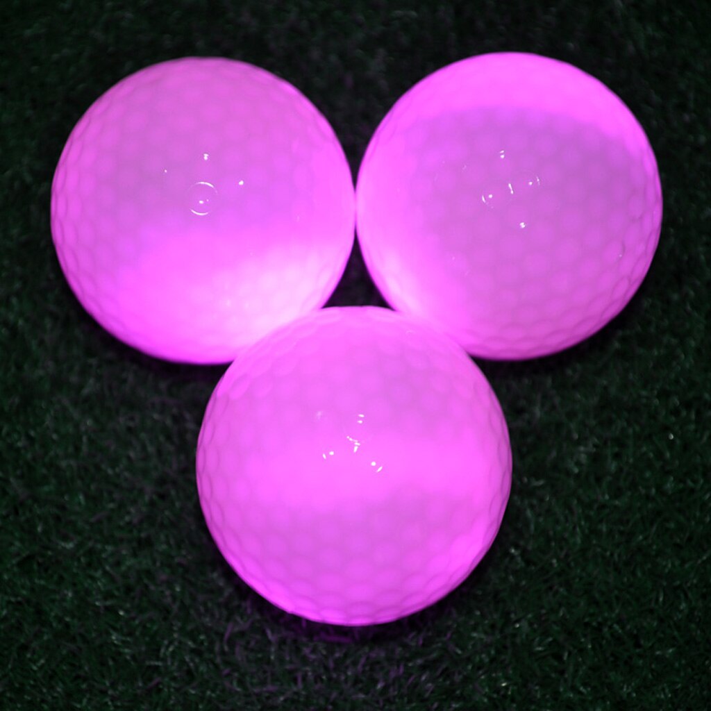 3 stycken glöd i mörkt led light up golfboll officiell storlek vikt för utomhus inomhus nattgolf