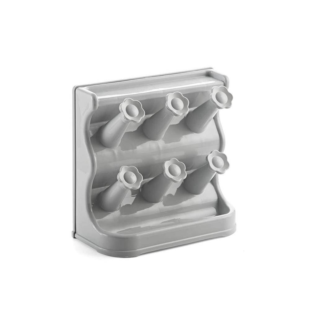 Soporte de pared para estante de almacenamiento de tazas, organizador de vasos de plástico para el hogar, estante de secado de tazas de agua, estante de cristal para decoración del hogar de 4/6 tazas: Beige