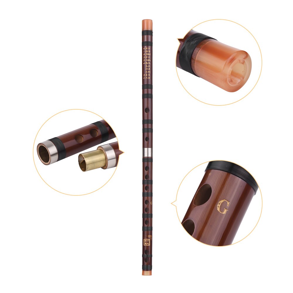 Chinese Traditional Instrument Dizi Bitter Bamboo Flute with Chinese Knot for Beginners C/ D/ E/ F/ G (optional)
