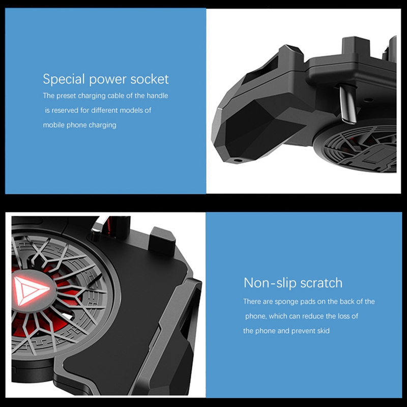 Mobile Game Controller Four Fingers Joystick Mobile Phone Cooler The Phone Gamepad For Ios/Android Accessories