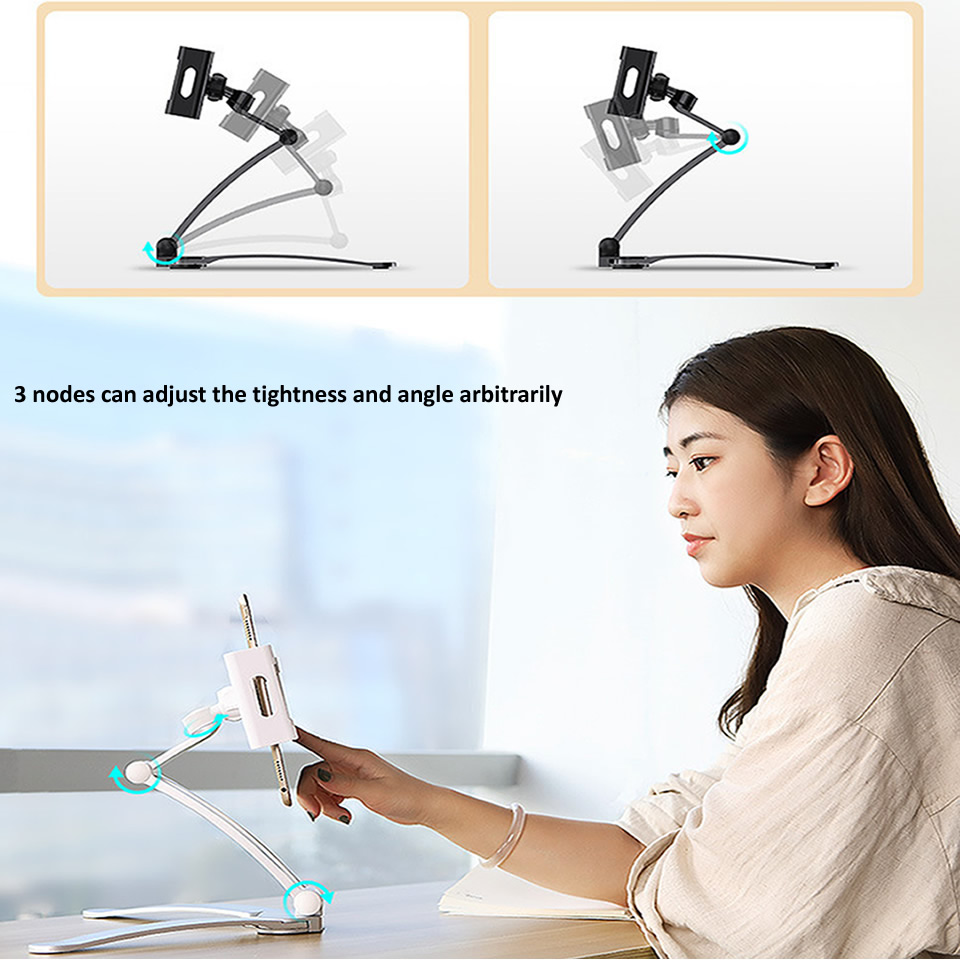 Aluminium køkken bordtelefon tablet holder flydbar justerbar 5-13 tommer tablet telefon bordholder til ipad pro 12.9