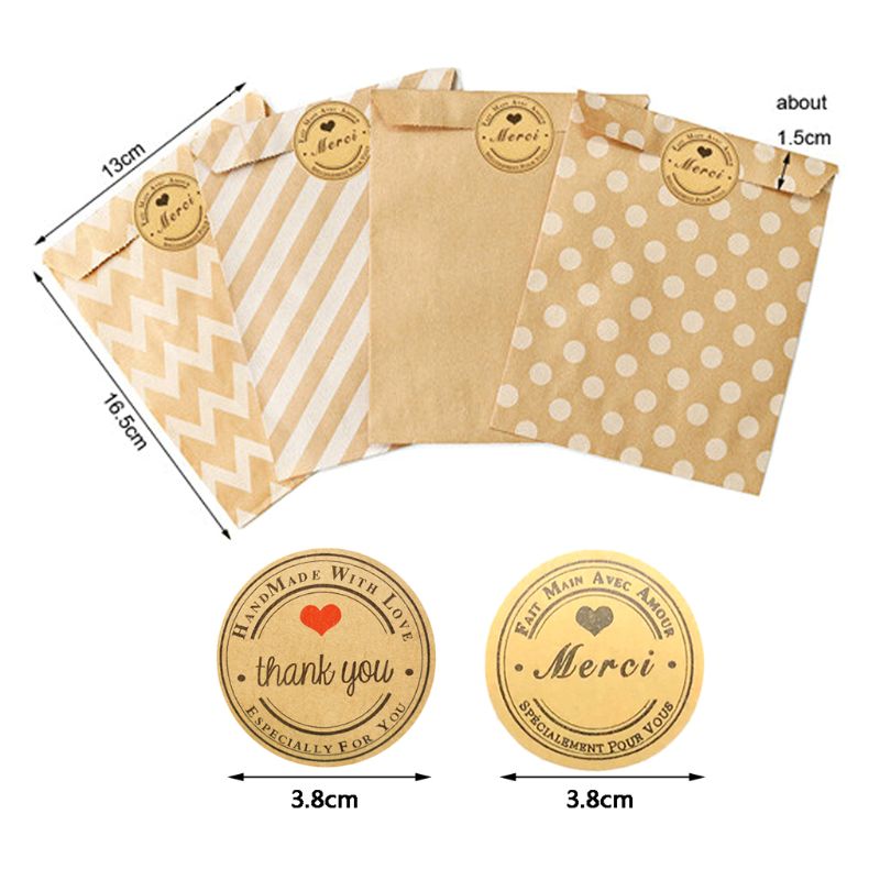 24 Stickers + 24 Pcs Vintage Blanco Ronde Kraft Sticker Seal Stickers Voor Handgemaakte Producten