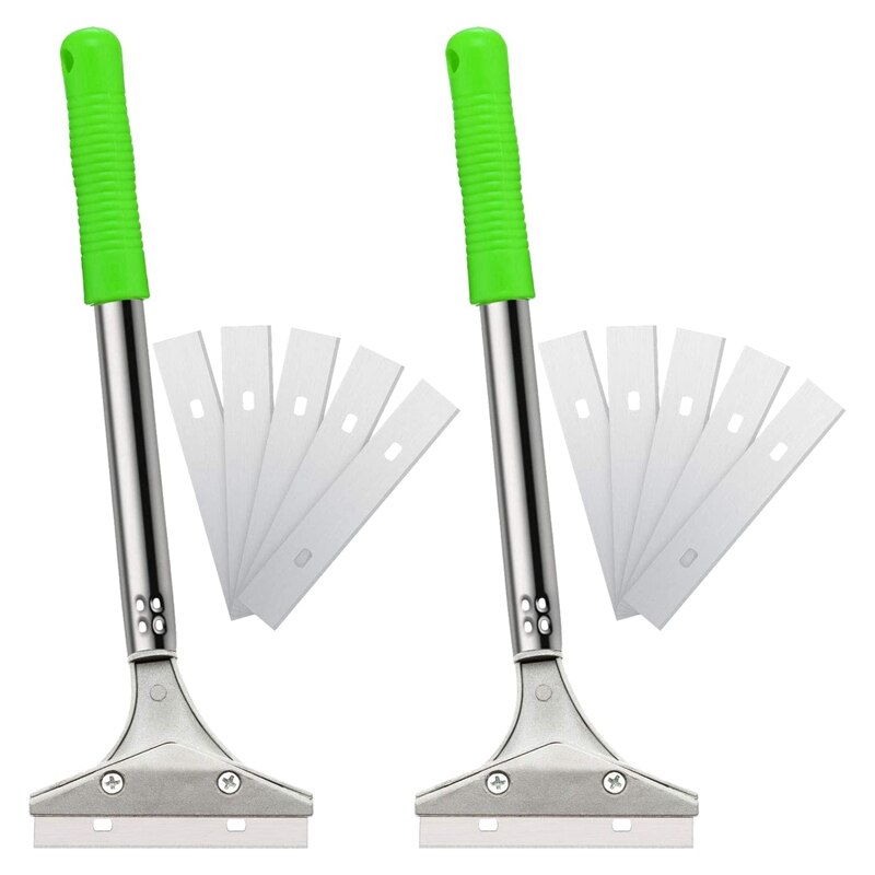 30cm Tile Scraper Floor Scraper, Used to Remove Wallpaper, 2 Pieces of Self-Adhesive Glue, Paint Floor Glue, Green