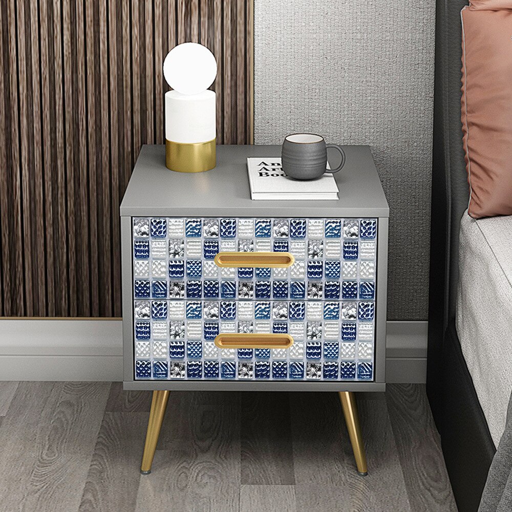 Pegatinas de pared de azulejos de mosaico de mármol, cubiertas planas impresas en 2D para cocina, baño, pelar y pegar, Mural de arte impermeable, 10 piezas