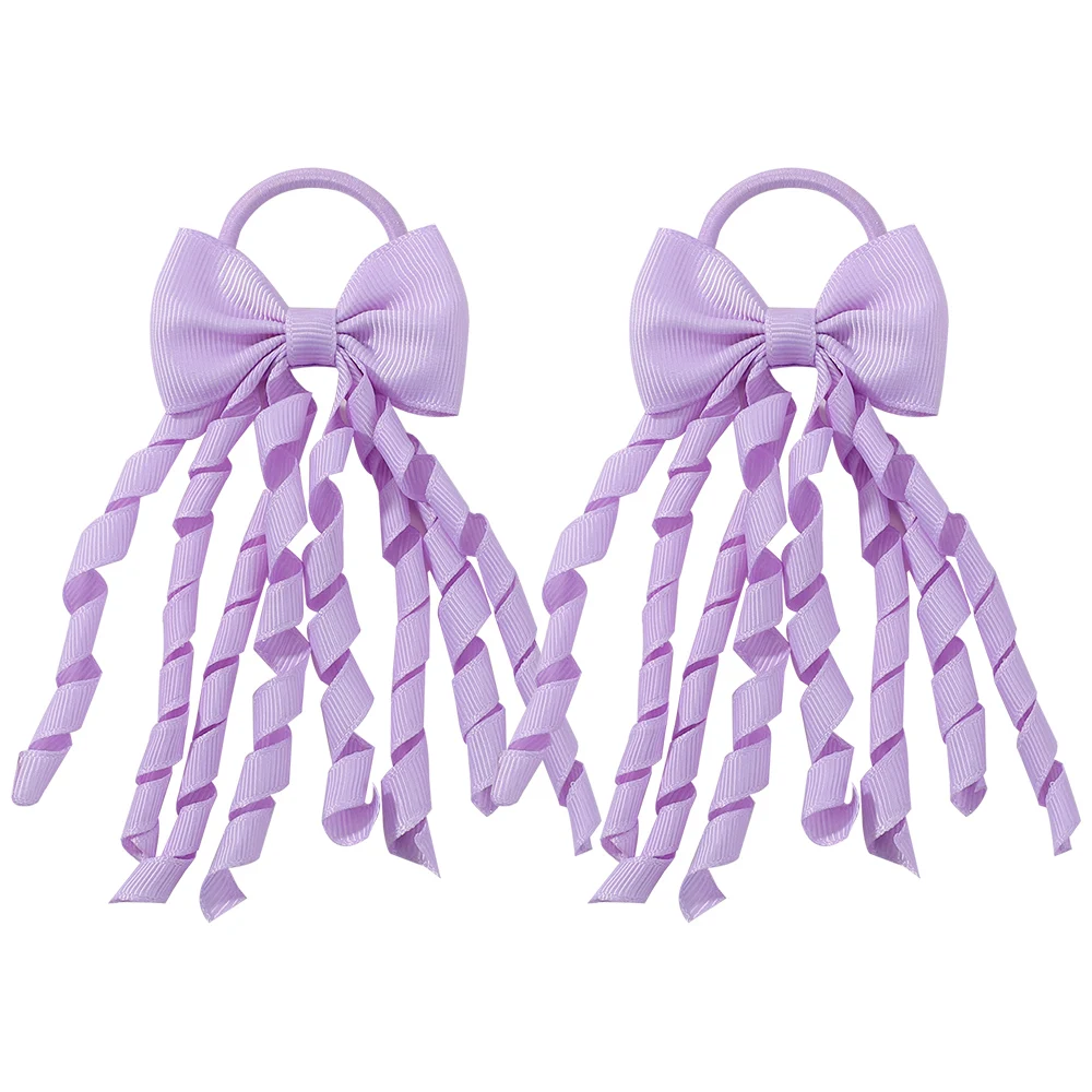BABY BOWS Baby Meisjes Haarbanden Strikken 3 Inch Grosgrain Lint Krullend Korker Haarelastiekjes Elastische Kleurrijke Kinderen Haarband: WHITE