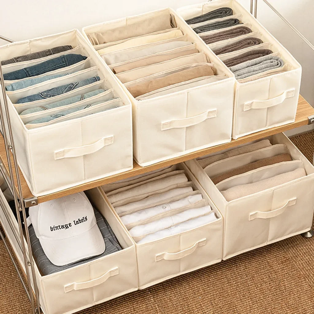 Washable oxford Fabric Folding CD Storage Box underwear Foldable Bins Toys Organizer With Lid Storage Basket Laundry Basket