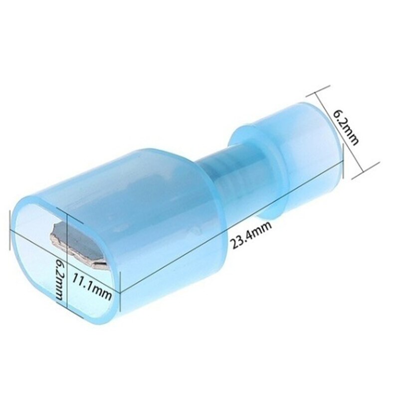 Nylon fully insulated spring terminals FDFN2-250 cold pressure terminals male and female connector terminals: blue / 60Pcs 30sets